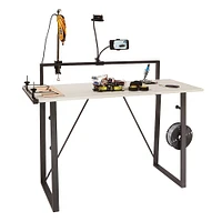 OSP Home Furnishings - Tinker Desk with Accessory Bar - Light Grey