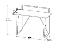 OSP Home Furnishings - Tinker Desk with Accessory Bar - Light Grey