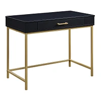 OSP Home Furnishings - Modern Life Desk in Finish With Gold Metal Legs