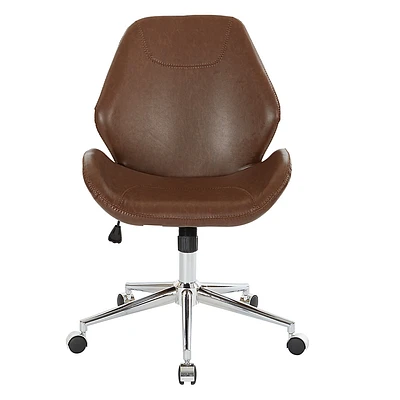 OSP Home Furnishings - Chatsworth Office Chair in Faux Leather with Chrome Base