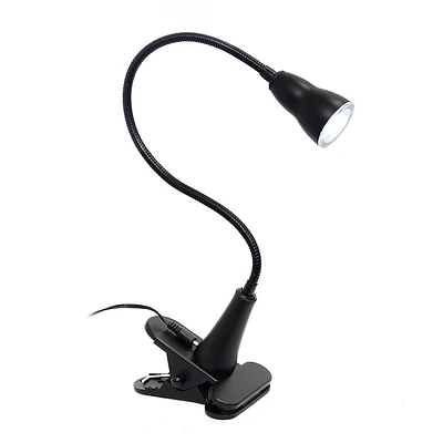 Simple Designs - 1W LED Gooseneck Clip Light Desk Lamp - Black