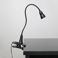 Simple Designs - 1W LED Gooseneck Clip Light Desk Lamp - Black