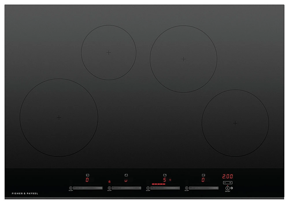 Fisher & Paykel - 30 Inch 4 Zone Induction Cooktop - Black