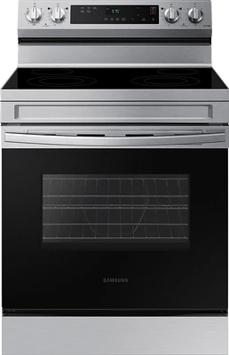 Samsung - 6.3 cu. ft. Freestanding Electric Range with WiFi and Steam Clean - Stainless Steel