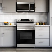 Samsung - 6.3 cu. ft. Freestanding Electric Range with WiFi and Steam Clean - Stainless Steel