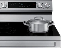 Samsung - 6.3 cu. ft. Freestanding Electric Range with WiFi and Steam Clean - Stainless Steel