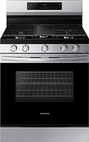 Samsung - 6.0 cu. ft. Freestanding Gas Range with WiFi and Integrated Griddle - Stainless Steel