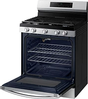 Samsung - 6.0 cu. ft. Freestanding Gas Range with WiFi and Integrated Griddle - Stainless Steel