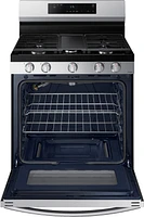 Samsung - 6.0 cu. ft. Freestanding Gas Range with WiFi and Integrated Griddle - Stainless Steel