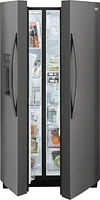 Frigidaire - Gallery 22.3 Cu. Ft. Side-by-Side Counter-Depth Refrigerator - Black Stainless Steel