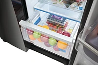 Frigidaire - Gallery 22.3 Cu. Ft. Side-by-Side Counter-Depth Refrigerator - Black Stainless Steel