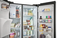 Frigidaire - Gallery 22.3 Cu. Ft. Side-by-Side Counter-Depth Refrigerator - Black Stainless Steel