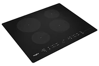 Whirlpool - 24" Built-In Electric Induction Cooktop with 4 Elements with Small Space - Black