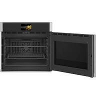 GE Profile - 30" Built-In Single Electric Convection Wall Oven with Right-Hand Side-Swing Door - Stainless Steel