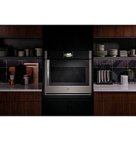 GE Profile - 30" Built-In Single Electric Convection Wall Oven with Right-Hand Side-Swing Door - Stainless Steel