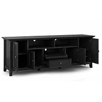 Simpli Home - Amherst Solid Wood 72 inch Wide Transitional TV Media Stand For TVs up to 80 inches - Black