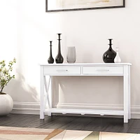 Simpli Home - Kitchener Console Sofa Table - White