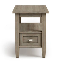 Simpli Home - Warm Shaker SOLID WOOD 14 inch Wide Rectangle Transitional Narrow Side Table in - Distressed Grey