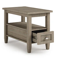 Simpli Home - Warm Shaker SOLID WOOD 14 inch Wide Rectangle Transitional Narrow Side Table in - Distressed Grey