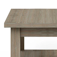 Simpli Home - Warm Shaker SOLID WOOD 14 inch Wide Rectangle Transitional Narrow Side Table in - Distressed Grey