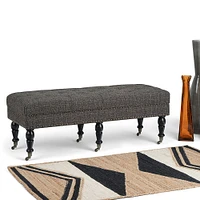 Simpli Home - Henley 49 inch Wide Traditional Rectangle Tufted Ottoman Bench - Ebony