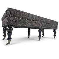 Simpli Home - Henley 49 inch Wide Traditional Rectangle Tufted Ottoman Bench - Ebony