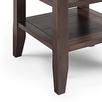 Simpli Home - Acadian SOLID WOOD 19 inch Wide Square Transitional End Table in - Warm Walnut Brown