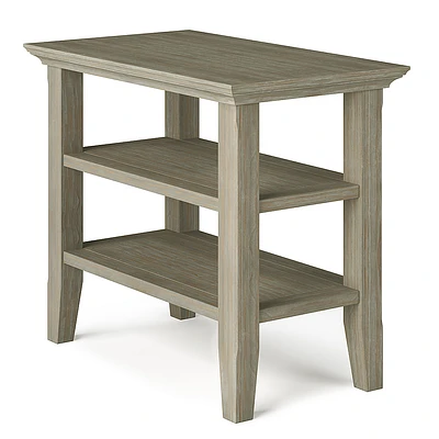 Simpli Home - Acadian SOLID WOOD 14 inch Wide Rectangle Transitional Narrow Side Table in - Distressed Grey
