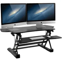 Mount-It! - Extra-Wide Height Adjustable Standing Desk Converter - Black