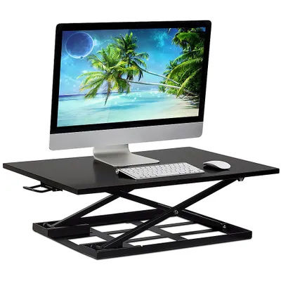 Mount-It! - Height Adjustable X-Lift Standing Desk Converter - Black