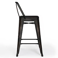 Simpli Home - Rayne Industrial Metal 24 inch Counter Height Stool (Set of 2) in