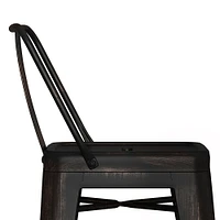 Simpli Home - Rayne Industrial Metal 24 inch Counter Height Stool (Set of 2) in