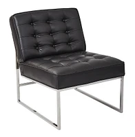 OSP Home Furnishings - Anthony 26” Wide Chair with Chrome Base - Black