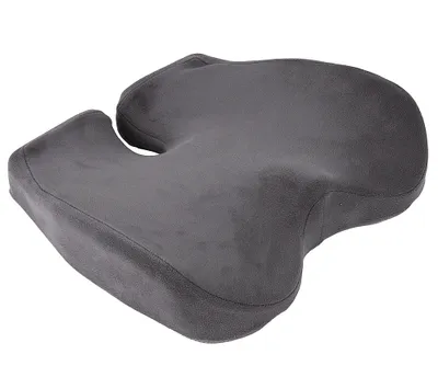 Mind Reader - Orthopedic Seat Cushion, Memory Foam Chair Comfort Padding, Ergonomic Tailbone Relief - Gray