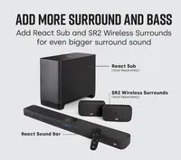 Polk Audio - React Soundbar with Dolby & DTS Virtual 3D Surround Sound - Black