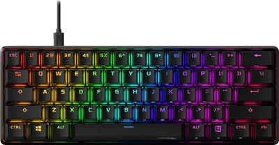 HyperX - Alloy Origins 60% Wired Mechanical Linear Red Switch Gaming Keyboard and RGB Back Lighting - Black
