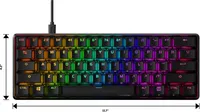 HyperX - Alloy Origins 60% Wired Mechanical Linear Red Switch Gaming Keyboard and RGB Back Lighting - Black