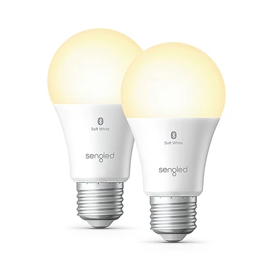 Sengled - Smart Bluetooth Mesh A19 LED Bulb (2-Pack) - Soft White