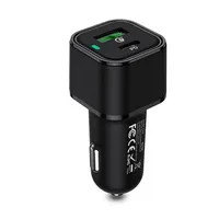 Rexing - 78W Vehicle Quick Charger with 1 USB-C & 1 USB Port Compatible with iPhone and Samsung Note - Black