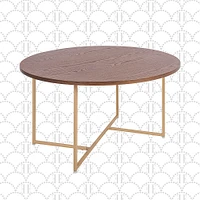 Elle Decor - Ines Round Coffee Table - Walnut