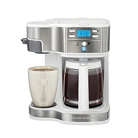 Hamilton Beach - 2-Way Programmable 12 Cup and Single-Serve Coffee Maker - WHITE