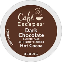 Café Escapes - Dark Chocolate Hot Cocoa K-Cup Pods, 24 Count