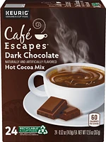 Café Escapes - Dark Chocolate Hot Cocoa K-Cup Pods, 24 Count