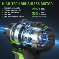 Greenworks - 24-Volt Cordless Brushless 1/4" Impact Driver (2 x 1.5Ah USB Batteries and Charger Included) - green