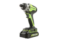 Greenworks - 24-Volt Cordless Brushless 1/4" Impact Driver (2 x 1.5Ah USB Batteries and Charger Included) - green