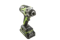 Greenworks - 24-Volt Cordless Brushless 1/4" Impact Driver (2 x 1.5Ah USB Batteries and Charger Included) - green