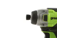 Greenworks - 24-Volt Cordless Brushless 1/4" Impact Driver (2 x 1.5Ah USB Batteries and Charger Included) - green