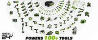 Greenworks - 24-Volt Cordless Brushless 1/4" Impact Driver (2 x 1.5Ah USB Batteries and Charger Included) - green