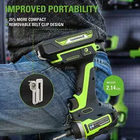 Greenworks - 24-Volt Cordless Brushless 1/4" Impact Driver (2 x 1.5Ah USB Batteries and Charger Included) - green