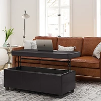 Simpli Home - Avalon Lift Top Rectangular Storage Ottoman